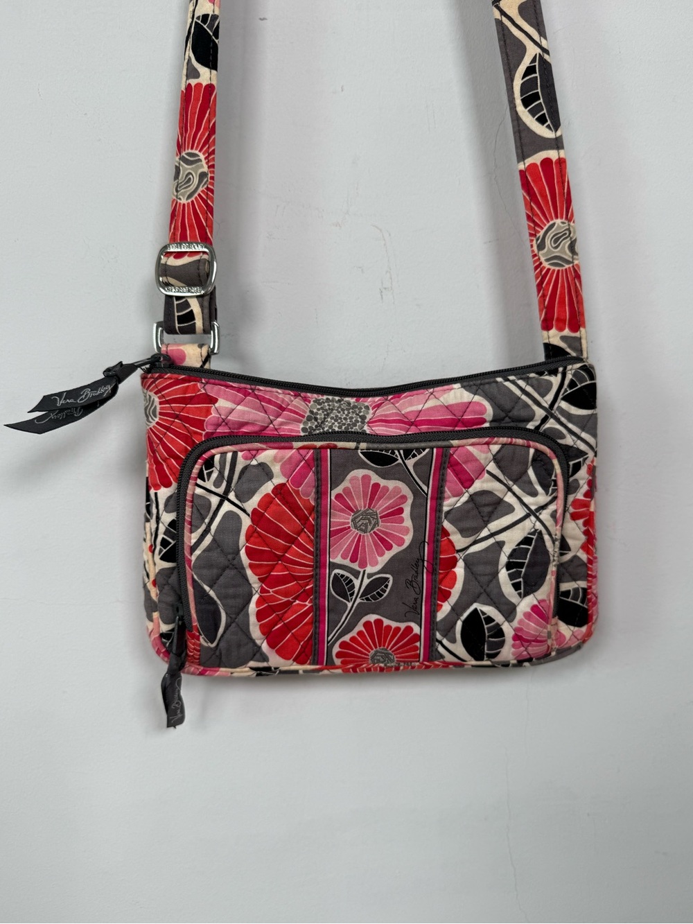 Vera Bradley "Cherry Blossoms" Quilted Cotton Hipster Crossbody Bag